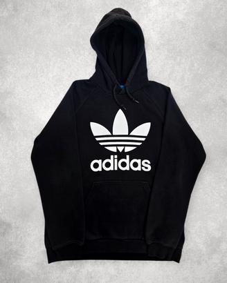 Felpa Adidas nera con logo bianco