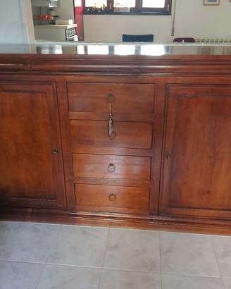 credenza legno massello con cassetti coda rondine