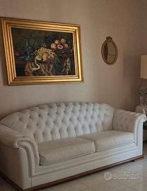 Coppia Divani Bianchi Chesterfield 