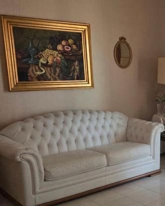 Coppia Divani Bianchi Chesterfield 