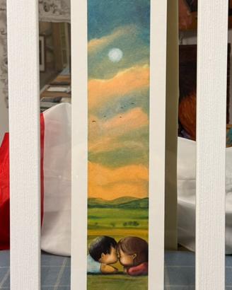 Quadro fine art giglè Diego Santini piccoli baci