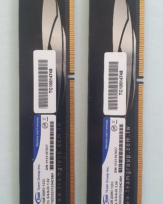 Ram 4gb Team  Elite TED32048M1066HC7 2GB x 2 DDR3