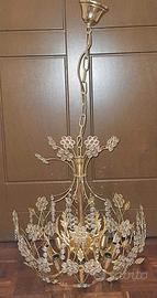 Lampadario in ottone con  Swarovski 