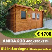 CASETTA DI LEGNO AMIRA 230  400X250X211h - 28mm