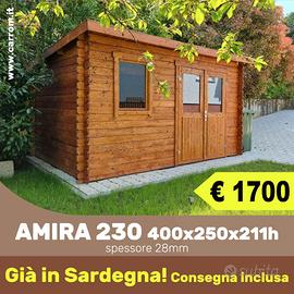 CASETTA DI LEGNO AMIRA 230  400X250X211h - 28mm