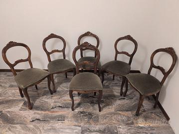 SEDIE IN STILE LUIGI FILIPPO CON SEDUTE IN VELLUTO