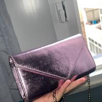 Borsa tracolla viola metalizzata