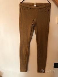 Leggins beige tessuto jeans