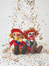 🎊 Coppia Pupazzi Clown Carnevale Colonia Vintage