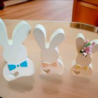 set decorazione pasquale 3 coniglietti 