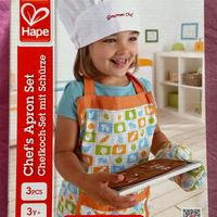 set accessori da chef grembiule cappello guanto