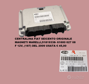 CENTRALINA FIAT SEICENTO 1.1 BENZINA 187  DEL 2009