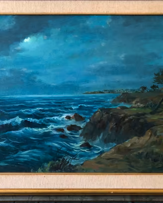 olio tela Millus libeccio Antignano Livorno notte