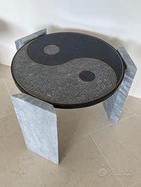 Tavolino da caffè artigianale “Yin Yang” in marmo