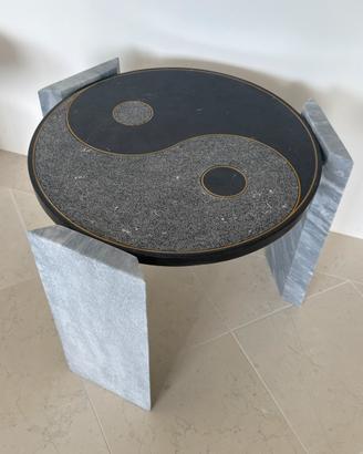 Tavolino da caffè artigianale “Yin Yang” in marmo