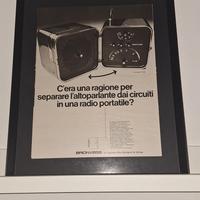 Brionvega TS502 Radio Cubo Pubblicità giornale 70'