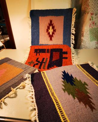 collezione di quattro tappetini kilim India