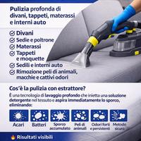Igienizzazione divano e interni auto c/ estrattore