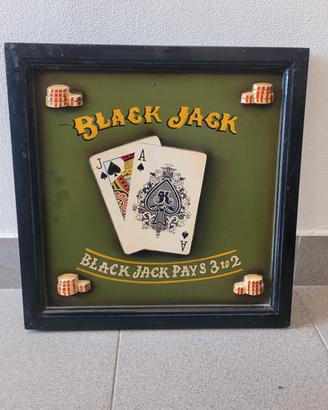Quadro in legno 3D "Black Jack"