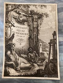 Rara stampa del 1700 "Ingegneria Idraulica"