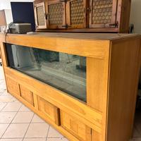 Acquario in legno massello  cm 265x70x 127h