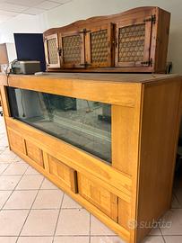 Acquario in legno massello  cm 265x70x 127h