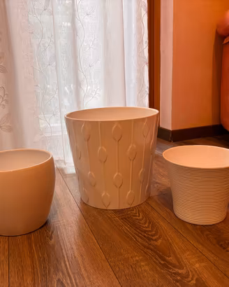Set 3 Vasi / Coprivasi Bianchi Moderni