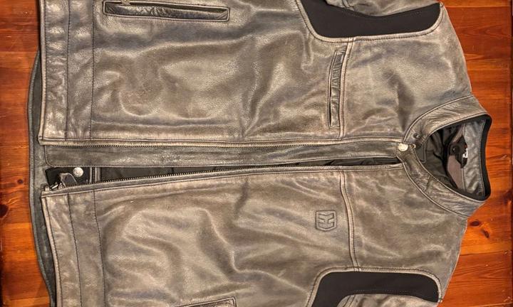 Giubbotto in Pelle "Hevik" con logo Moto Guzzi