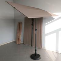 Ombrellone a vela parasole color tortora + base