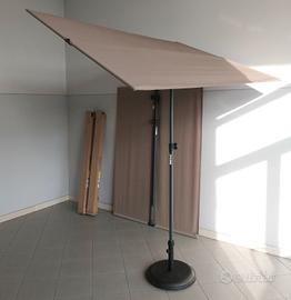 Ombrellone a vela parasole color tortora + base