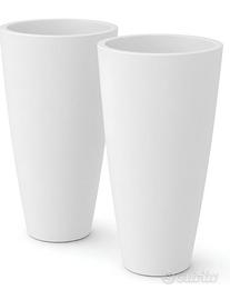 Vaso alto 36×70 cm  bianco - 2 pezzi