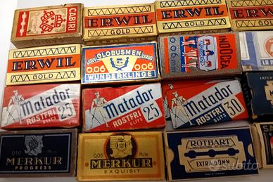 16 pacchetti lamette da barba vintage