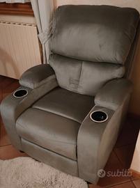 Poltrona  Reclinabile con poggiapiedi - grigio
