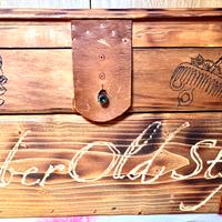 Baule Barber Shop in legno artigianale