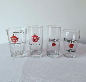 Set 4 bicchieri Havana Club e Four Roses