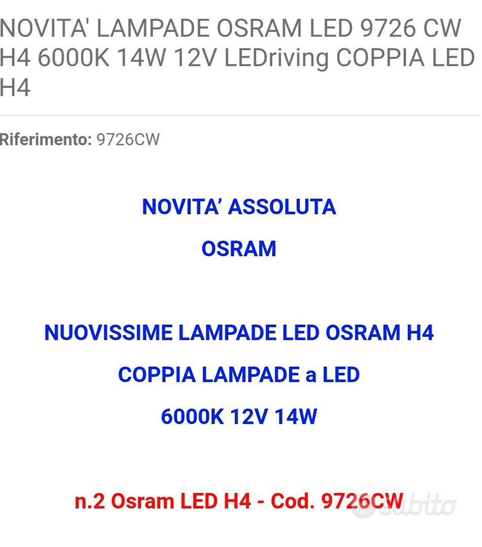 KIT COPPIA LAMPADE OSRAM H4 LED 6000K 9726CW LEDriving