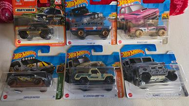 Lotto di 6 modellini Matchbox e Hot Wheels 
