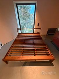 Letto matrimoniale 186x207x87cm in legno massello