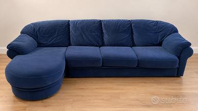 Divano letto Divani & Divani in Alcantara blu