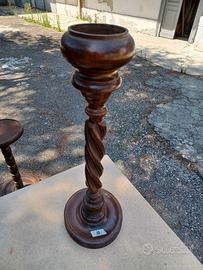 portacenere svuotatasche a colonna in legno