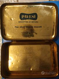 scatola biscotti Pavesi di latta anni 60