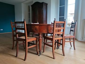 TAVOLO ROTONDO ALLUNGABILE CON SEDIE