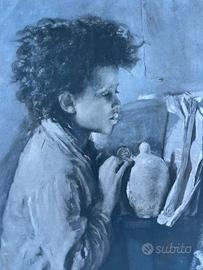 Quadro Mancini Scugnizzo con salvadanaio