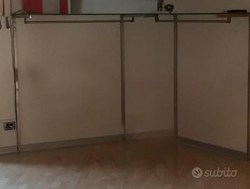 Sette mensole acciaio e vetro per negozio/showroom