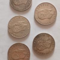 Argento Serie Monete 5 Lire Scudo Regno d'Italia