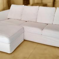 Divano con pouf contenitore sfoderabile