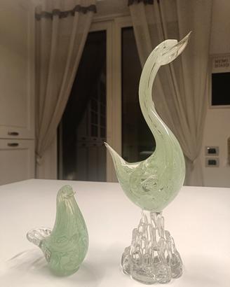 Scultura vetro di Murano - uccelli 