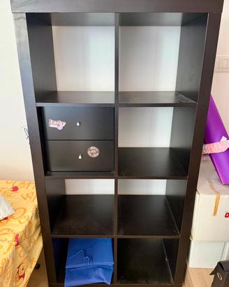 Scaffale IKEA KALLAX nero-marrone