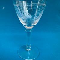 2 calici cristallo anni 60 incisi serigrafati 