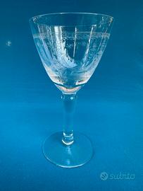 2 calici cristallo anni 60 incisi serigrafati 